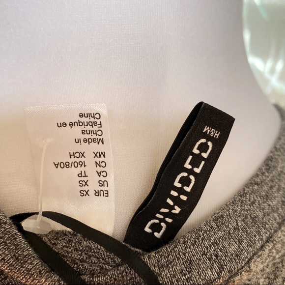 Divided gray black mesh short sleeve tee shirt top - Picture 5 of 6